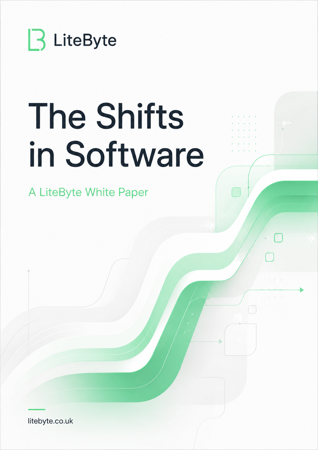 Cover of The Shifts in Software, a LiteByte white paper